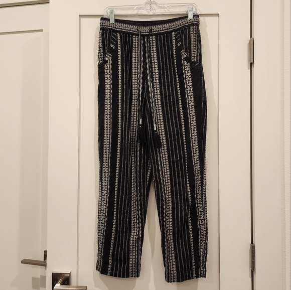 Anthropologie Black and White Drawstring Pants Size Small - Picture 2 of 11